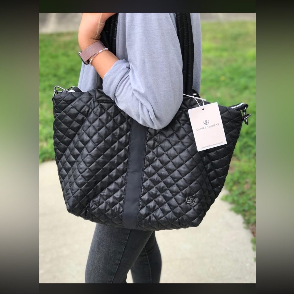 Oliver Thomas Quilted Black Tote